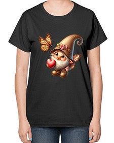 gnome with butterfly 22# - gnome-  Ladies T-Shirt
