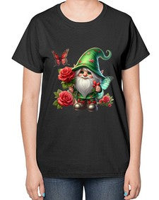 gnome with butterfly 26# - gnome-  Ladies T-Shirt