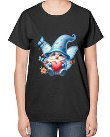 gnome with butterfly 28# - gnome-  Ladies T-Shirt