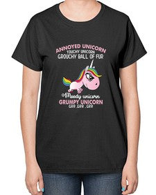 grumpy unicorn 147# - unicorn-  Ladies T-Shirt