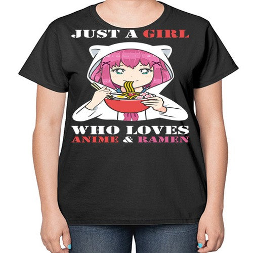 just a girl who loves anime and ramen258# - anime-  Ladies T-Shirt