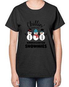 kindergarten snowmies 434# - kindergarten-  Ladies T-Shirt