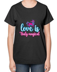 love is truly magical 271# - unicorn-  Ladies T-Shirt