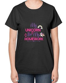 my unicorn ate my homework 322# - unicorn-  Ladies T-Shirt