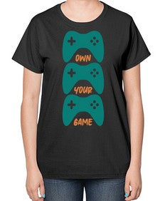 own your game 143# - video games-  Ladies T-Shirt