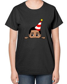 peekaboo afro birthday boy 21# - black boys or men-  Ladies T-Shirt