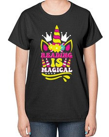 reading is magical 366# - unicorn-  Ladies T-Shirt