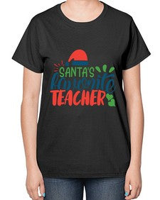 santas favorite teacher Style 350# - teacher-  Ladies T-Shirt