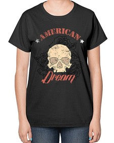 skullrose 1070# - skull and bones-  Ladies T-Shirt