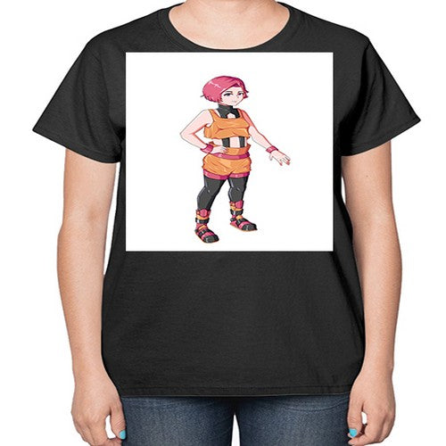 street girl wear orange outfit16# - anime-  Ladies T-Shirt