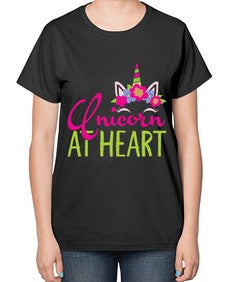 unicorn at heart 444# - unicorn-  Ladies T-Shirt