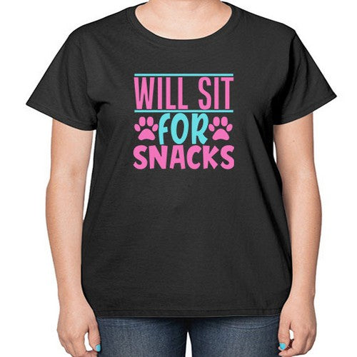 will sit for snacks Style 57# - dogs-  Ladies T-Shirt