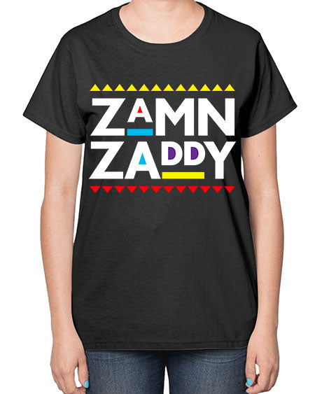 zamn zaddy 1# - black words and phrases-  Ladies T-Shirt