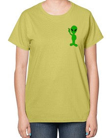 Alien in Pocket Side 3# - ufo-  Ladies T-Shirt
