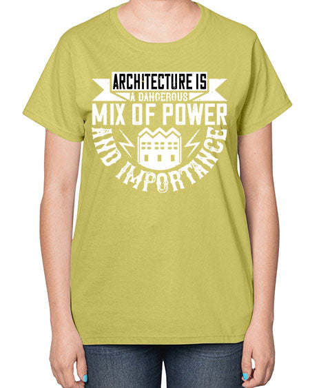 Architecture is a dangerous mix of power and importance Style 47# - architect-  Ladies T-Shirt
