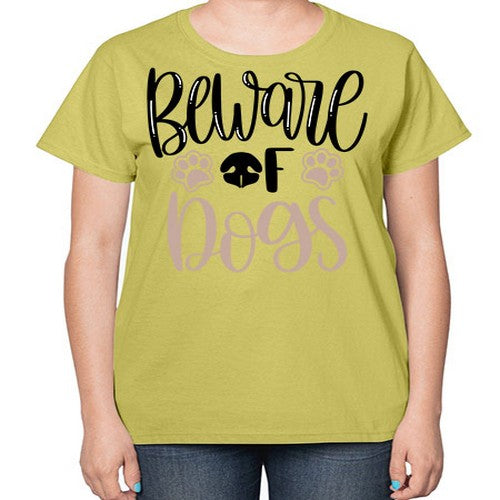 Beware Of Dogs Style 33# - dogs-  Ladies T-Shirt