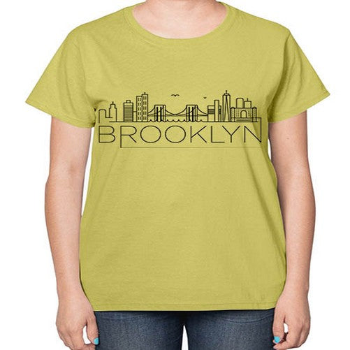 Brooklyn Minimal Skyline 498# - cities-  Ladies T-Shirt