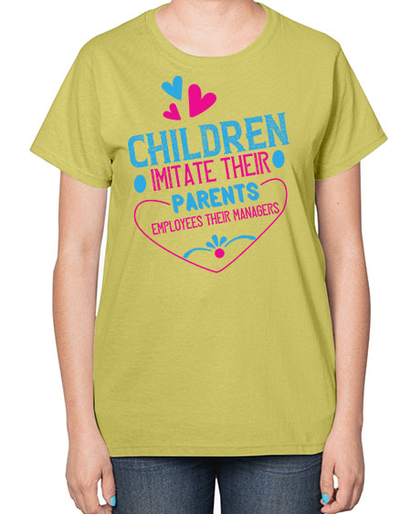 Children imitate their parents employees their managers Style 59# - kids-  Ladies T-Shirt
