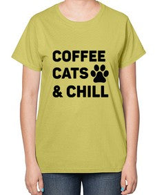 Coffee Cat Style 41# - cats-  Ladies T-Shirt