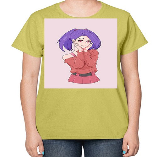 Cute girl with cute pose 138# - anime-  Ladies T-Shirt