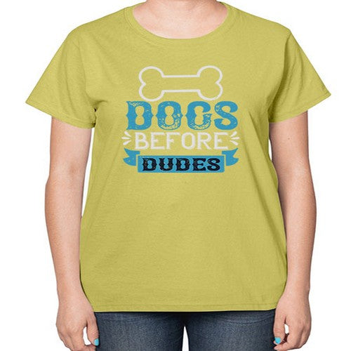 Dogs Before Dudes Style 215# - dogs-  Ladies T-Shirt