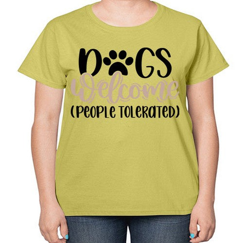 Dogs Welcome Style 21# - dogs-  Ladies T-Shirt