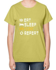 Eat sleep code repeat 49# - computer-  Ladies T-Shirt