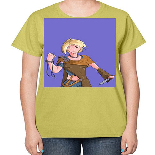Girl hold knife 12# - anime-  Ladies T-Shirt