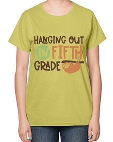 Hanging Out in Fifth 232# - fifth grade-  Ladies T-Shirt