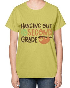 Hanging Out in Second 235# - second grade-  Ladies T-Shirt