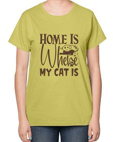 Home Is Where My Cat Is Style 14# - cats-  Ladies T-Shirt