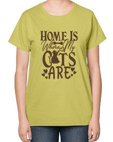 Home Is Where My Cats Are Style 15# - cats-  Ladies T-Shirt
