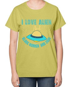 I love alien and blade runner 18# - ufo-  Ladies T-Shirt