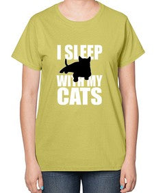 I sleep With My Cats - cats-  Ladies T-Shirt
