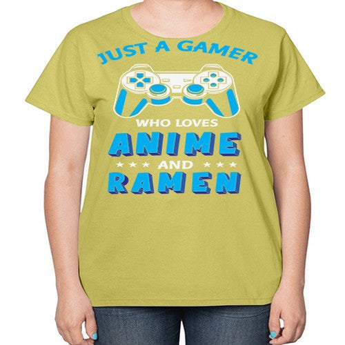 Just A Gamer Who Loves Anime and Ramen 262# - anime-  Ladies T-Shirt