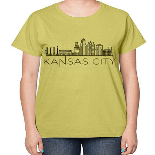 Kansas City Minimal Skyline 1009# - cities-  Ladies T-Shirt