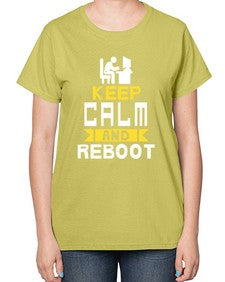 Keep Calm and reboot 27# - computer-  Ladies T-Shirt