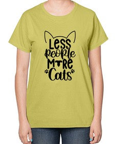 Less People More Cats Style 97# - cats-  Ladies T-Shirt