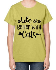 Life Is Better With A Cats Style 99# - cats-  Ladies T-Shirt