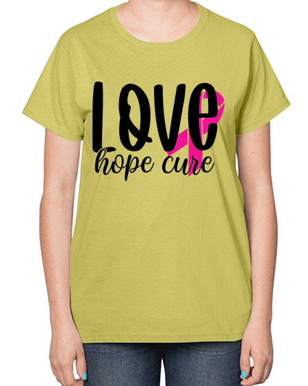 Love Hope Cure 13# - breast cancer-  Ladies T-Shirt