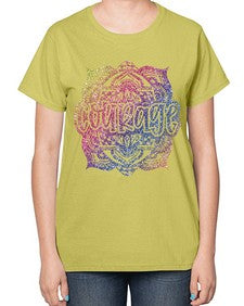 Mandala Courage Rainbow Glitter 758# - mandala-  Ladies T-Shirt