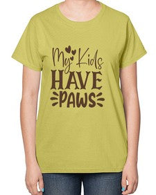 My Kids Have Paws Style 21# - cats-  Ladies T-Shirt