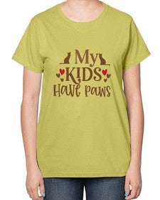 My Kids Have Paws Style 22# - cats-  Ladies T-Shirt