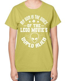 My son is the voice of the logo movies 34# - ufo-  Ladies T-Shirt