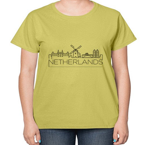 Netherlands Minimal Skyline 1432# - cities-  Ladies T-Shirt