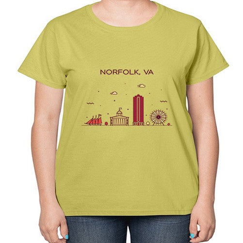 NorfolkVA 1496# - cities-  Ladies T-Shirt