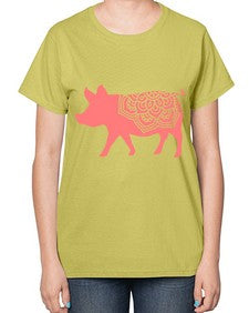 PigMandala 985# - mandala-  Ladies T-Shirt