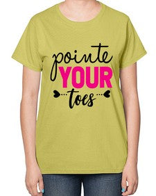 Pointe your toes 176# - ballet-  Ladies T-Shirt