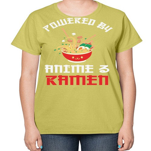 Powered by Anime amp Ramen 275# - anime-  Ladies T-Shirt