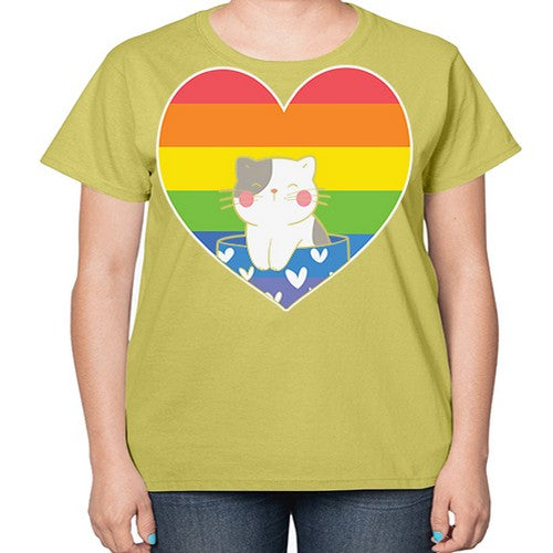 Pride Cat LGBT Kawaii Cats Anime 276# - anime-  Ladies T-Shirt